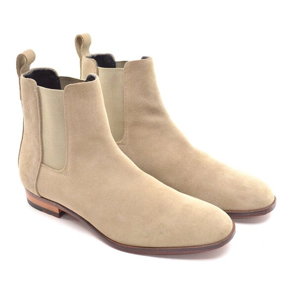 Men Hugo Boss Lisbon Beige Rock Star Chelsea Boots 9 M - Picture 1 of 8